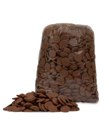 Milk Melting Chocolate Discs by Chocolate Works Milk Chocolate Melting Wafers for Coating Dipping Molding and Decorating Bulk Chocolate 2 lb. Bag Milk Chocolate 2 lbs
