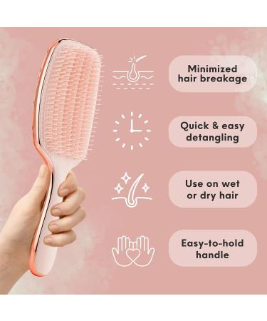 Lily England Curly Hair Brush for Pain-Free Detangling & Styling - Ideal for 3c to 4c Curly Hair - Flexible Bristles for Wet & Dry Hair - Rose Gold - Buy Online on SooperMarket.com