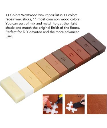Wood Floor Repair Wax Kit - Fix Scratches Cracks & Holes | 11 Color Hard Wax Filler for Floors Doors & Cabinets - Buy Online on SooperMarket.com