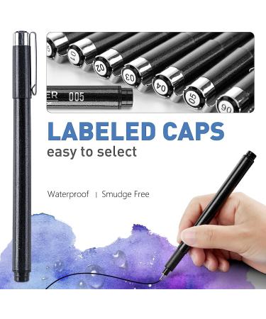 YISAN Black Drawing Pens Set - 12 Art Fineliner Ink Micro-Pens for Sketching & Technical Drawing - Buy Online on SooperMarket.com