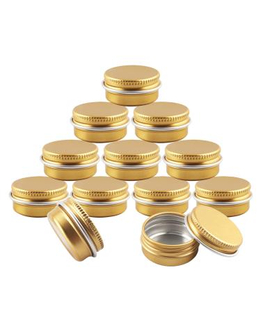 Basic packing 24 pieces 10ml Gold Empty Aluminum jar with screw cap aluminum dose Aluminum screw boxes of Cerz dose of cosmetics cosmetic cans tin cans with 24 pieces 25mm sticker
