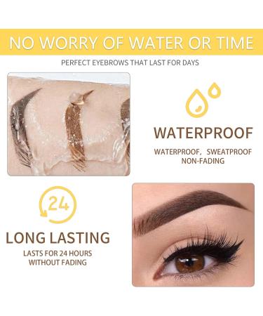 Dual-Sided Eyebrow Pencil - Fine Tip, Rapid Brow, Sweatproof, with Brow Combs - 03# Brown (2 Pcs) - Buy Online on SooperMarket.com