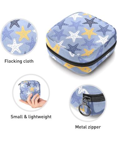 Starfish Pattern Menstrual Cup & Sanitary Napkin Storage Bag | Portable Period Pouch for Women & Teen Girls - Multi-Colored - Buy Online on SooperMarket.com
