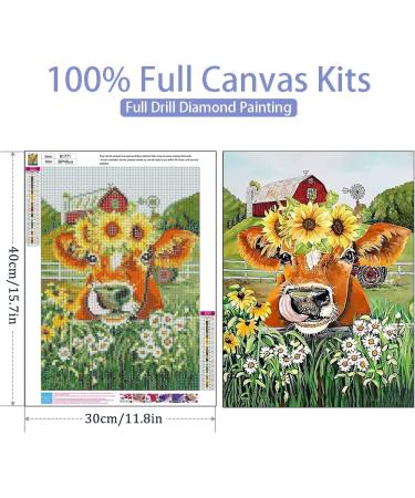 FQOVKYN Diamond Painting Kit - DIY 5D Art with Round Diamonds - Full Drill Cow Gem Painting - Home Wall Decor - 12x16inch Gold - Perfect for Adults & Kids - Buy Online on SooperMarket.com