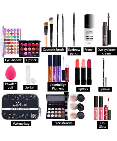 FantasyDay All-in-One Makeup Set Gift Surprise | Complete Women's Cosmetic Starter Kit with Eyeshadow Palette, Lipstick, Blush, Foundation, Concealer, and More - Brush Kit Included - Buy Online on SooperMarket.com
