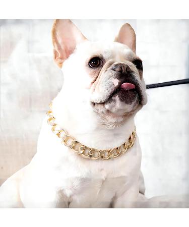 Gold Link Chain Necklace for Small Dogs - 27cm - Lightweight Bling for Chihuahua, Yorkie & Mini Breeds - Cute Pet Jewelry (Gold) - Buy Online on SooperMarket.com