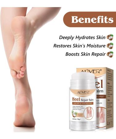 Cracked Heel Repair Cream Heel Balm Foot Cream for Cracked Heels and Dry Skin Calluses Feet Cracked Heel Repair Balm Hydrates and Softens Dry Feet 70G (Coconuts) - Buy Online on SooperMarket.com