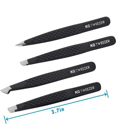 4-Piece Professional Eyebrow Tweezers Set for Precision Hair Removal - Ideal for Women and Men - Splinter, Blackhead, and Ingrown Hair Removal Tool - Buy Online on SooperMarket.com