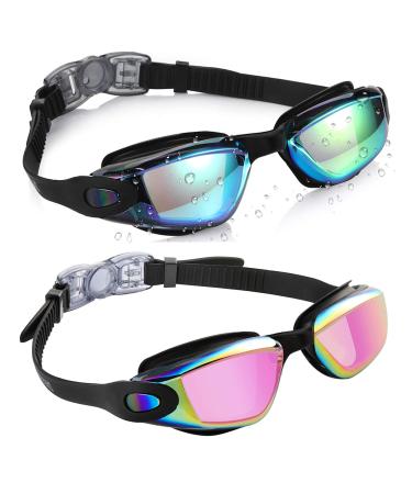 Aegend Kids Swim Goggles, Pack of 2 Swimming Goggles for Children Boys & Girls Age 3-9 Aqua & Bright Rose