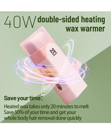 Roll On Wax Kit for Hair Removal | Waxing Roller Warmer for Sensitive Skin | Soft Wax Heater for Women and Men (Pink) - Buy Online on SooperMarket.com