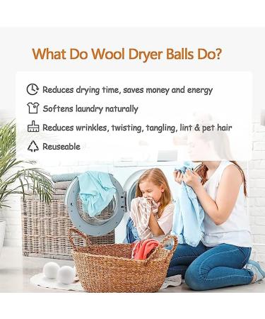 DoHTeck Laundry Drying Ball 6 Pcs Upgraded 100% Wool Reduce Clothes Wrinkles Anti-Static Reusable and Eco-Friendly Save Time and Energy 7 CM - Buy Online on SooperMarket.com