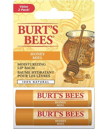 Burt's Bees Lip Balm Multipack Chapstick Lip Balms With Honey & Beeswax Duo Value Pack 2x4.25g Beeswax & Honey