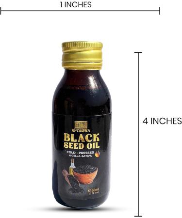 Black Seed Oil | Pure Virgin Black Cumin Seed Oil (Nigella Sativa) Kalonji | Cold Pressed Unrefined | Liquid 60ml - Buy Online on SooperMarket.com