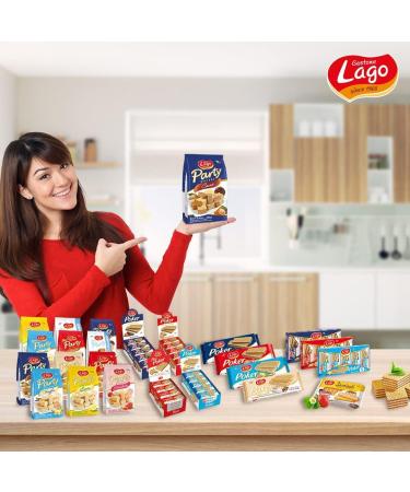 Lago Party Wafers Cocoa 250g | Contain Wafer Cubes with Cocoa Cream | From Italy | GMO and Palm Oil Free | Filled with Rich Tasty Cocoa Cream (Cocoa 250g 2 Pack) Cocoa 250g 2 Pack - Buy Online on SooperMarket.com