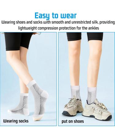 Darryy Compression Socks - 4 Pairs for Men & Women (2 Black 2 White L/XL) | Premium Comfort & Support for All-Day Wear - Buy Online on SooperMarket.com