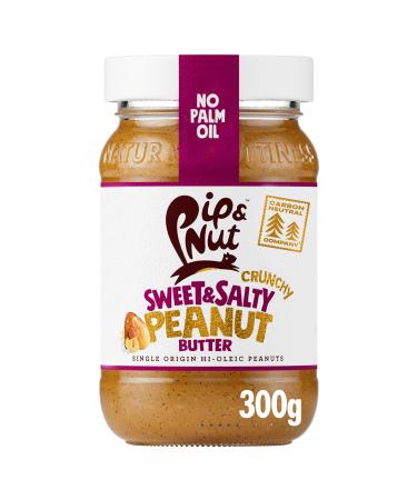 Pip & Nut - Sweet & Salty Crunchy Peanut Butter (6 x 300g) |No Palm Oil Natural Vegan Single Origin Hi-Oleic Peanuts