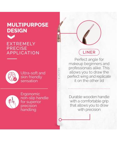 Renata Beauty R22 Eyeliner Brushes Fine Point Angled Liner Brush for Gel and Liquid Liner Premium Eyeliner Tool for Sharp and Precise Lines Thin Bent Liner Brush Multipurpose Design Angled Eyeliner - Buy Online on SooperMarket.com