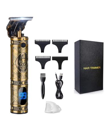 Hair Trimmer for Men ZITFRI Professional Hair Clipper Cordless Rechargeable T-Blade Trimmer with LCD Display Zero Gapped Trimmer Close Cutting Electric Beard Trimmer Precision T Outliner Trimmer
