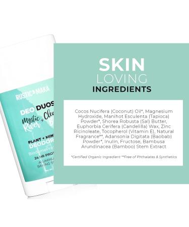Rustic MAKA Natural Deodorant Duo - Mystic River & Clean Bliss | Aluminum-Free, Paraben-Free, Prebiotic | Vegan & Cruelty-Free - Buy Online on SooperMarket.com