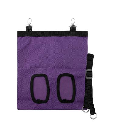Jagowa Rabbit Hay Feeder Bag Hanging Hay Rack Guinea Pig Hay Feeder Storage Dispenser Small Animal Feeder Storage Feeding Tool Supply (Green Purple)