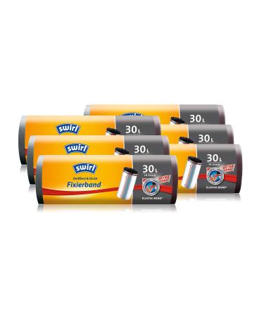 Swirl 30l fixing tape garbage bags extra-long pack of 6 (6 x 1 piece) 10 pieces (pack of 6)
