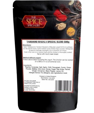 Tandoori Masala Special Blend 500g | Authentic Restaurant QualityTandoori Spice Powder for Gourmet Marinade Seasoning | Resealable Stand-Up Pouch for Long-Lasting Freshness - Buy Online on SooperMarket.com