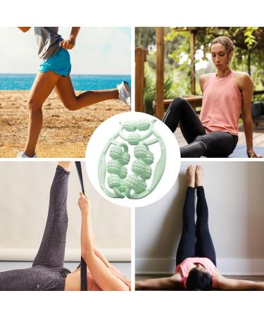 Adjustable 360-Degree Clamp Leg Massage Device - 15-Bike Non-Slip Muscle Relaxation & Calf Roller for Legs Neck & Arms | Indoor Sports & Yoga Equipment in Green - Buy Online on SooperMarket.com