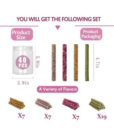 SUPERFA 40 Pcs Timothy Hay Sticks Rabbit Treats Mix Flavors of Rabbit Chew Toys Suitable for Small Animals to Chew A Toy for Rabbits Hamsters Gerbils and Guinea Pigs. 40 Count (1 Pack) - Buy Online on SooperMarket.com