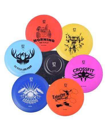 CROWN ME Disc Golf Set,Disc Golf Starter Set 6 Pack