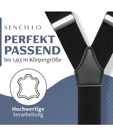 Buy Sencillo Men's Y-Shape Suspenders - 6 Strong Clips in Black | International Shipping Available - Buy Online on SooperMarket.com