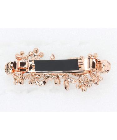 Faship Smoked Topaz Color Brown Crystal Floral Hair Barrette Clip - Buy Online on SooperMarket.com