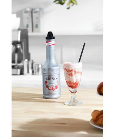 MONIN Strawberry Fruit Mix Puree 1L for Cocktails Smoothies and Mocktails. Vegan-Friendly Allergen-Free 100% Natural Flavours and Colourings. 2-in-1 Strawberry Puree and Sugar Syrup Hybrid - Buy Online on SooperMarket.com