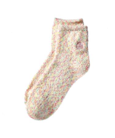 Earth Therapeutics Hemp Seed Oil Plush Socks - Peach Confetti (1 Pair) Peach Confetti