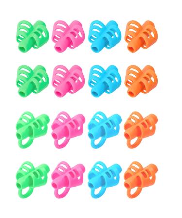 Sannix 16 pieces of pencil handles for children handwriting grip correction training pen pen writing aid tools for children toddlers preschools children adults students 16 pieces - 2 styles