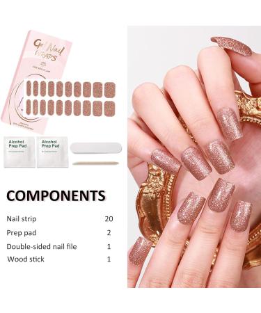 Semi Cured Gel Nail Strips Gel Nail Stickers - 20 Pcs Nail Stickers for Nail Art - Soft Self-Adhesive Gel Nail Wraps Easy Apply & Remove for Salon-Quality Manicure Kit (UV/LED Lamp Required)(BSS-0342) - Buy Online on SooperMarket.com