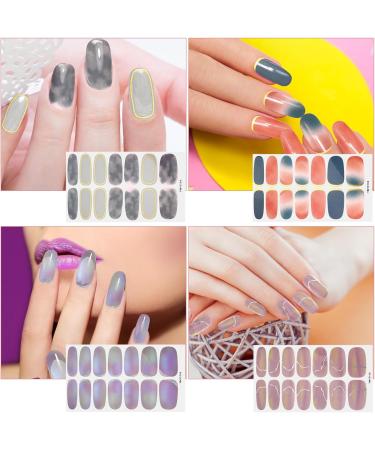 JSRQT 12 Sheets Marble Full Wraps Self Adhesive Nail Stickers 168 Pieces Nail Polish Stickers Set with 2 Nail Files DIY Nail Art Stencil Full Nail Decals Stickers for Women Girls Manicure - Buy Online on SooperMarket.com