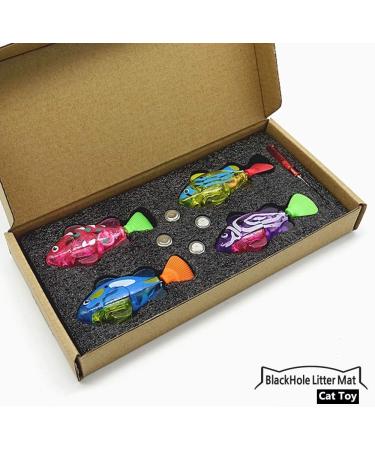 Interactive Swimming Robot Fish Toy for Cat with LED Light (4 pcs) BlackHole Litter Mat Cat & Dog Toy to Stimulate Your Cat's Hunter Instincts - Buy Online on SooperMarket.com