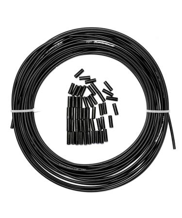 Farbetter Lined Bicycle Bike Derailleur/Shift Cable Housing, 4mm x 50ft, Including 50 PCS Cable End Caps Kit, The Most Trusted DIY Set for SRAM/Shimano Mountain Bike Road Bike Black