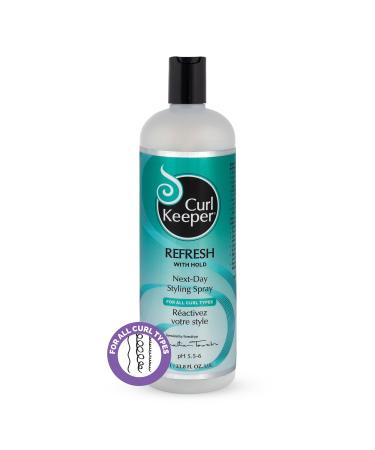 Curl Keeper Refresh Hair Styling Spray - Lightweight Water-Based Anti-Frizz Spray with Hold for Wavy & Curly Styles in Humidity & All Weather Conditions 33.8 Fl Oz 33.8 Fl Oz (Pack of 1)