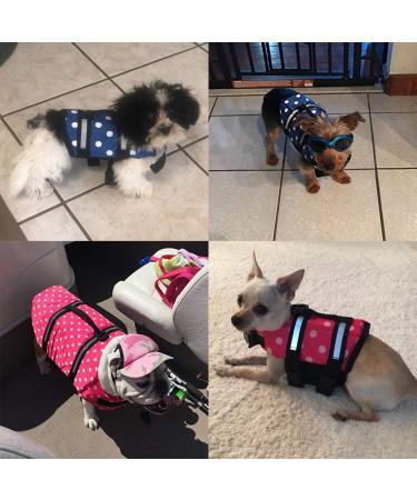 HAOCOO Dog Life Jacket Vest Swimsuit with Reflective Stripes - Pink Polka Dot XL - Buy Online on SooperMarket.com
