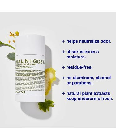 Malin + Goetz Eucalyptus Bergamot Botanical Deodorant | Natural Odor Protection | All Skin Types | No Residue, No Aluminum | 2.6 Fl Oz - Buy Online on SooperMarket.com