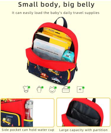 Willikiva Car Dinosaur Kids Toddler Backpack - Waterproof Preschool Bag for Boys and Girls - Buy Online on SooperMarket.com