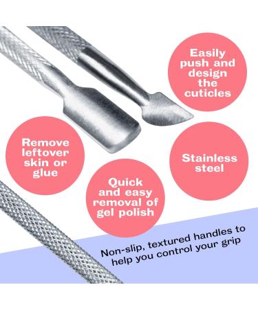 Professional Stainless Steel Cuticle Pusher & Nippers Duo - Nail Cleaner for Manicure & Pedicure - Buy Online on SooperMarket.com