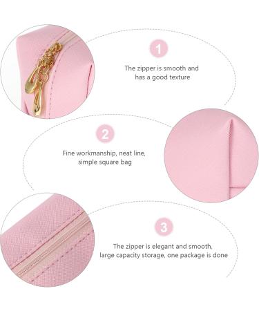 Cabilock 2-Pack Cosmetic Makeup Bags - Stylish Travel PU Bags for Women - Pink 17x10.5x6cm - Buy Online on SooperMarket.com
