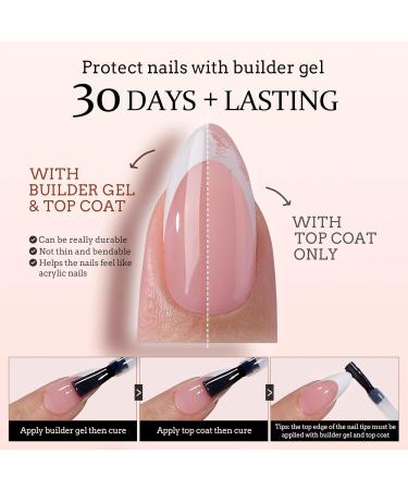 BTArtbox XCOATTIPS Gel Nail Kit - Short Square French Tip Press On Nails with Pink Soft Gel Tips Dual Protection & Nail Lamp - Buy Internationally - Buy Online on SooperMarket.com
