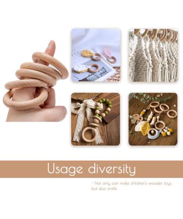 Bopoobo 60mm Unfinished Wooden Rings - Natural Beech Craft Rings for DIY Baby Teething Toys & Accessories (10 pcs) - Buy Online on SooperMarket.com