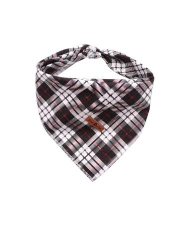 Lionet Paws Bandana for dog headscarf dog hollow triangular scarf for small medium -sized and large dogs L (1 -pack) black checked