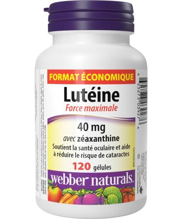 Webber Naturals Lutein 40 mg with Zeaxanthin Maximum Strength 120 Softgels Supports Eye Health SUPPLEMENT - Buy Online on SooperMarket.com