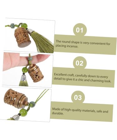 HEMOTON 1pc Green Sandalwood Incense Box Tassel Keychain Diffuser Pendant Hollow-Out Pedant Blush Cell Phone - Buy Online on SooperMarket.com