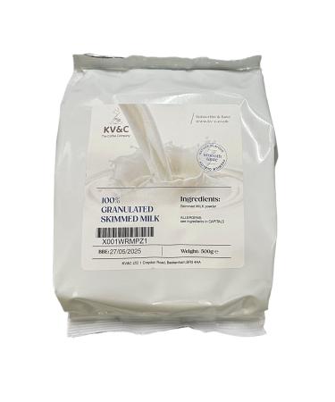 KV&C - 10 x 500g Fine Granulated Powder Skimmed Milk The Convenient Powdered Alternative to Fresh Milk for Cooking | Baking | Drinking | Vending (10 x 500g Bags)
